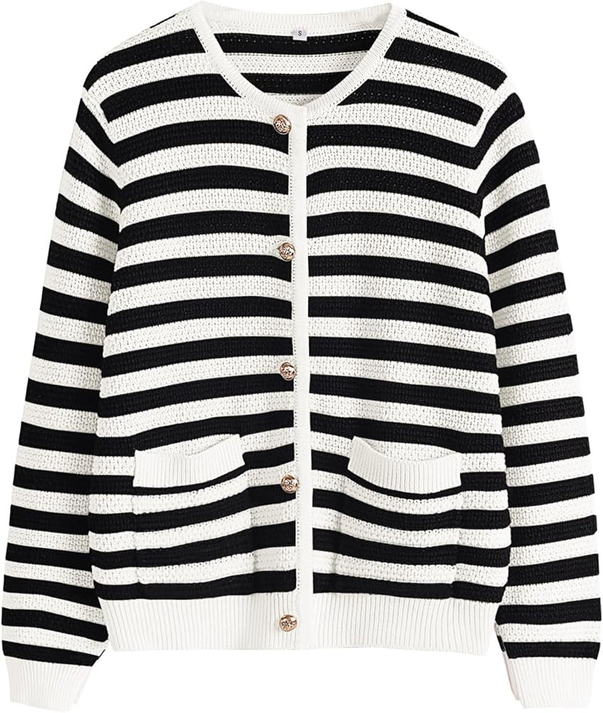 ANRABESS Women's Cardigan Sweaters 2023 Fall Open Front Long Sleeve Button Down Chunky Knit Cropp... | Amazon (US)