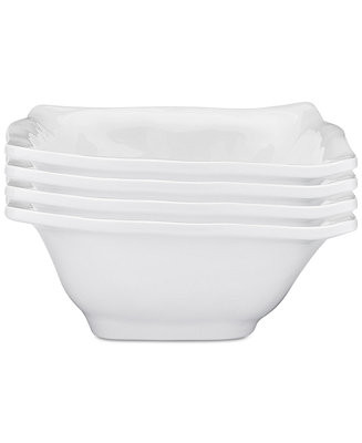 Ruffle Melamine Square Cereal Bowls, Set of 4 | Macy's