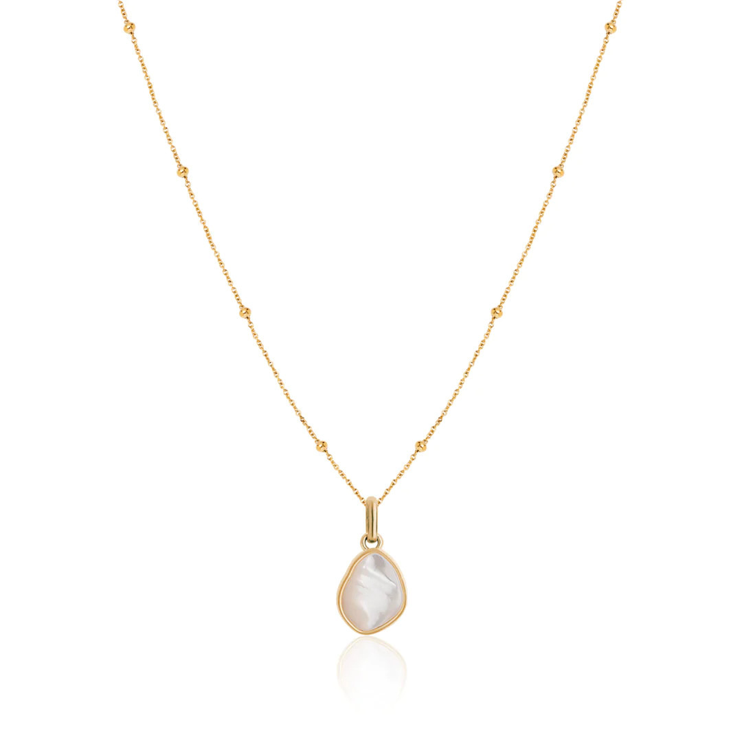 Organic Moonstone Sphere Chain Necklace (Gold) | Abbott Lyon