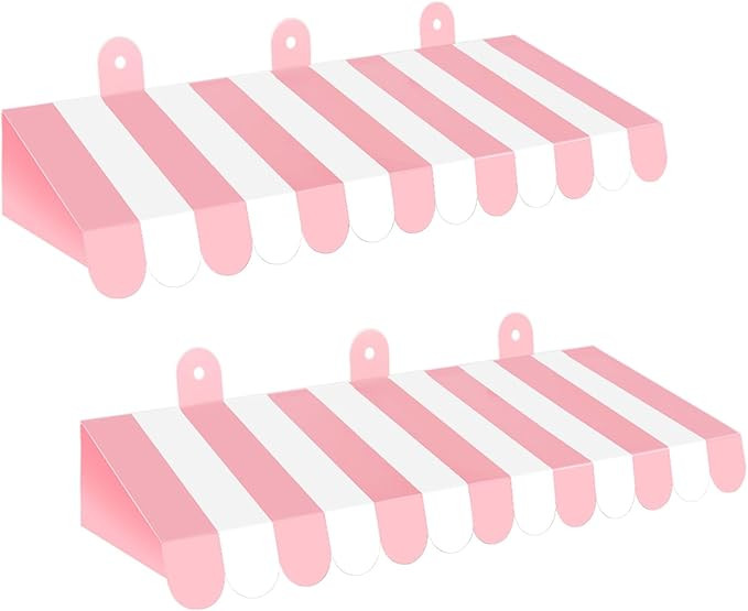 2 Pieces Circus Awnings Decoration, 3D Carnival Tent Striped Awning Wall Decorations for Carnival... | Amazon (US)