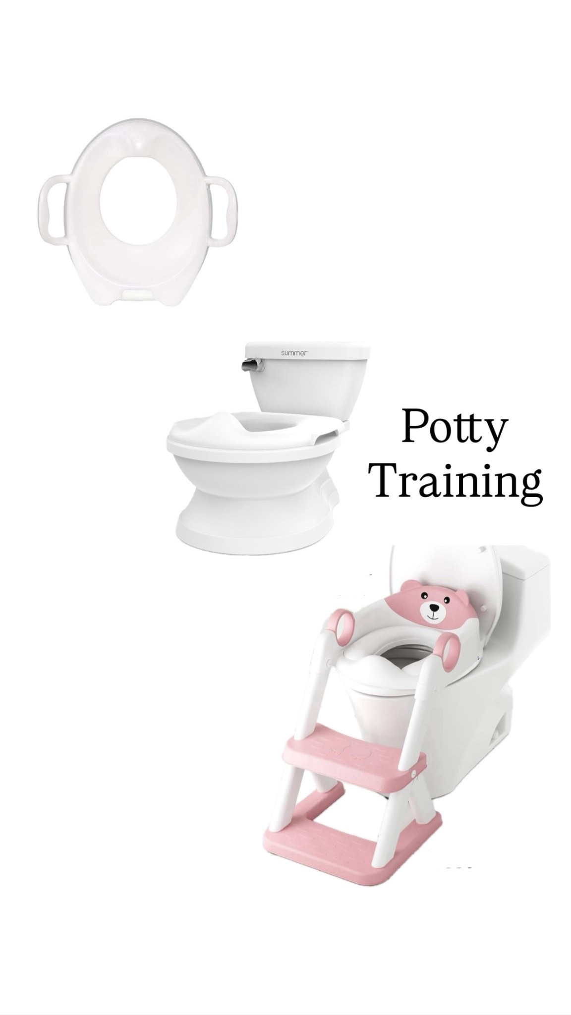 Top left was ok personally wouldn’t buy again but some like it! 

The tiny toilet was fabulous when she was under 2 and helped her get acquainted with the potty and flushing! 

The potty ladder is a huge hit now that she’s over 2!



#LTKBaby #LTKKids #LTKFindsUnder50