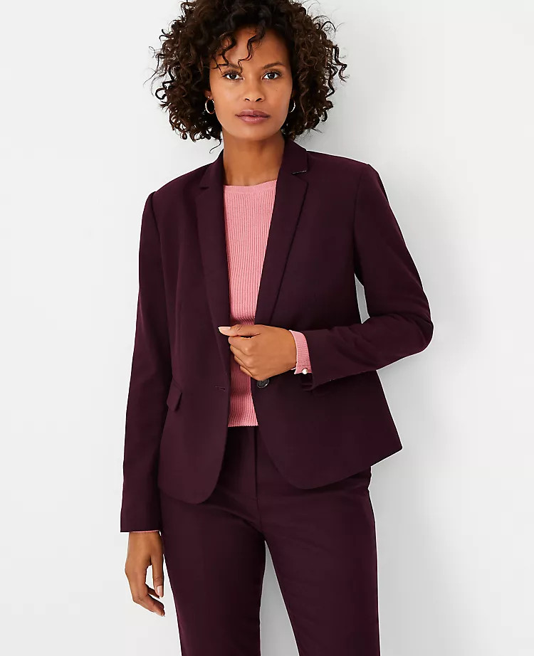 The One Button Blazer in Flannel | Ann Taylor (US)