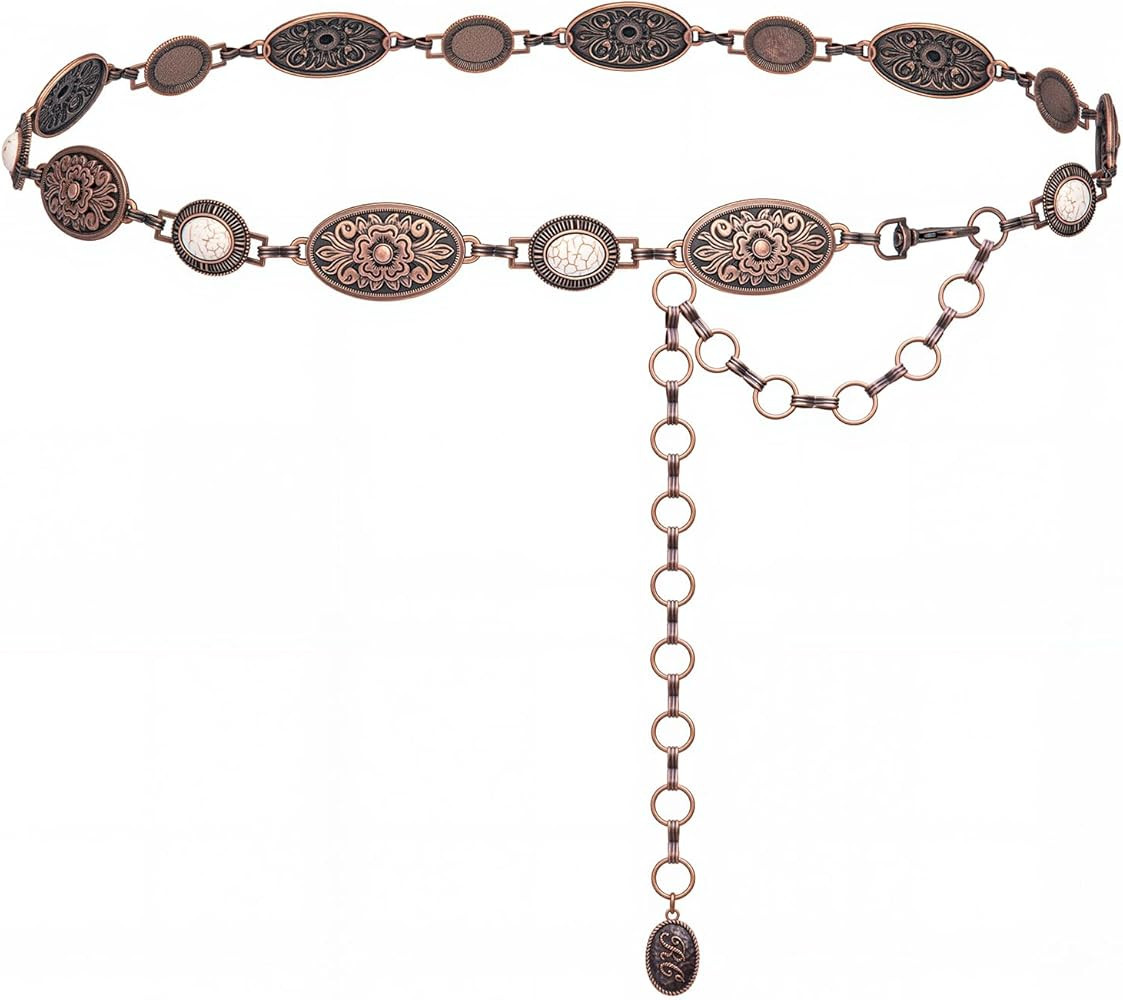 Montana West Rustic Couture's Large Western Concho Metal Belts for Women Cowgirl | Amazon (US)
