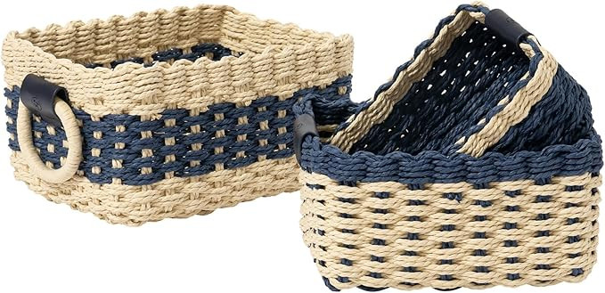 LA JOLIE MUSE Small Wicker Baskets for Organizing, Recycled Paper Rope Storage Basket Container B... | Amazon (US)