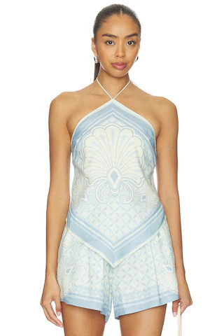 Shani Shemer Rosa Top in Aqua Shell Print from Revolve.com | Revolve Clothing (Global)