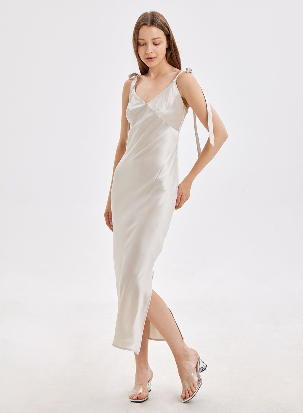 Empire Strap Silk Maxi Dress | NAP Loungewear