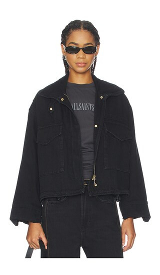 Clay Zip Jacket in Washed Black | Revolve Clothing (Global)