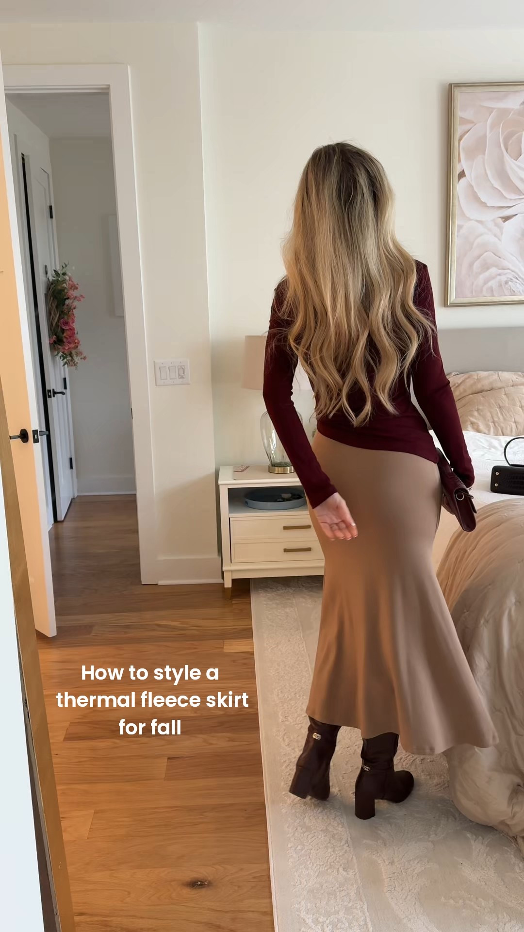 This thermal fleece maxi skirt is warm but still so flowy and elegant. 

I had NO idea this would be such a good way to still wear skirts throughout fall and winter. 

Brand is OGL (comes in so many colors) 
I’m wearing size SMALL
Color: Ash brown
I’m 5’9 for height reference 

#LTKHoliday #LTKStyleTip #LTKSeasonal