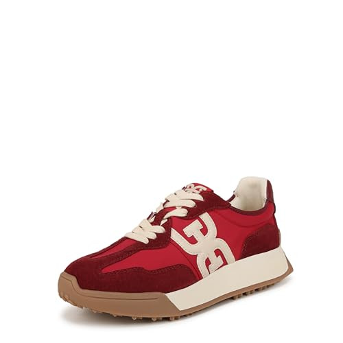 Sam Edelman Women's Langley Sneaker Deep Scarlet 6 Medium | Amazon (US)
