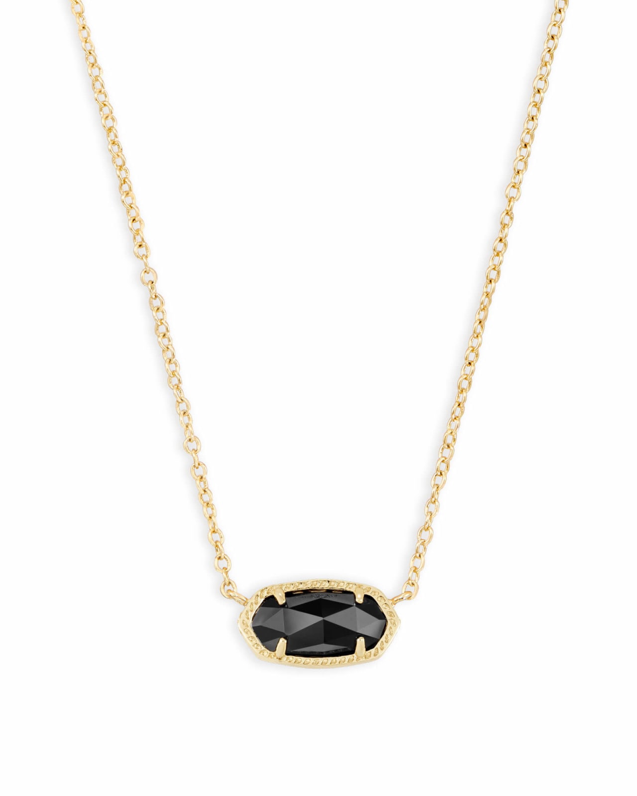 Elisa Gold Pendant Necklace in Black Opaque Glass | Kendra Scott