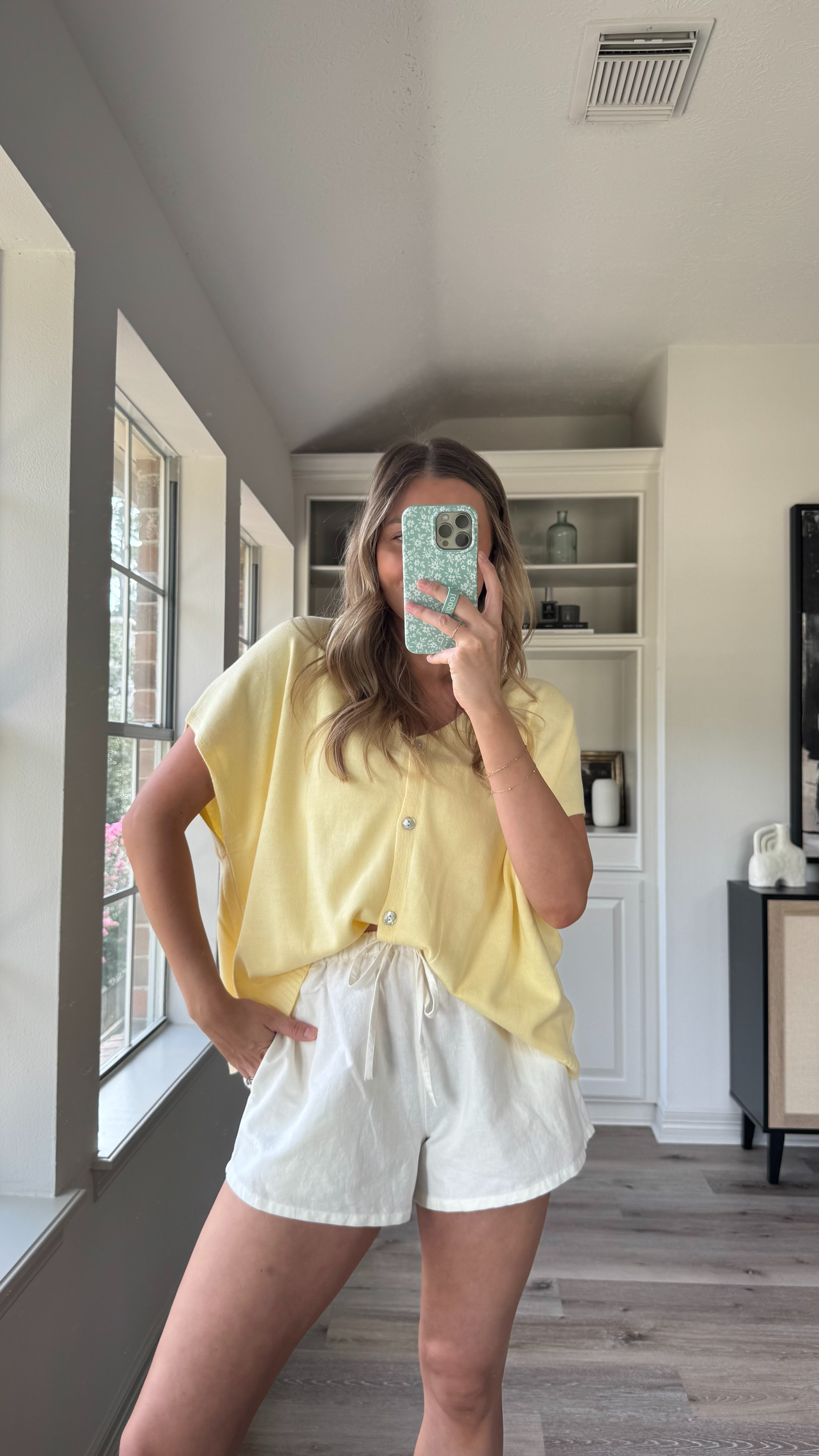 The perfect light weight cardigan for summer! I'm wearing a size M but probably should have done S. Super nursing friendy! Wearing a M in linen shorts. 

 

#LTKSeasonal #LTKFindsUnder50 #LTKStyleTip