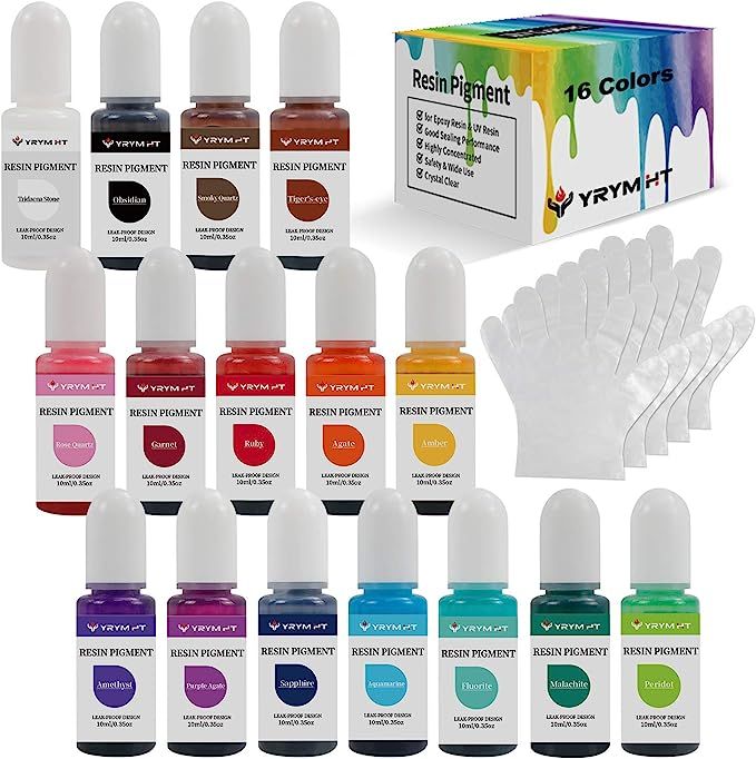 Epoxy Resin Pigment - 16 Colors Non-Toxic Epoxy Resin Color Pigment for Resin Coloring, Concentra... | Amazon (US)
