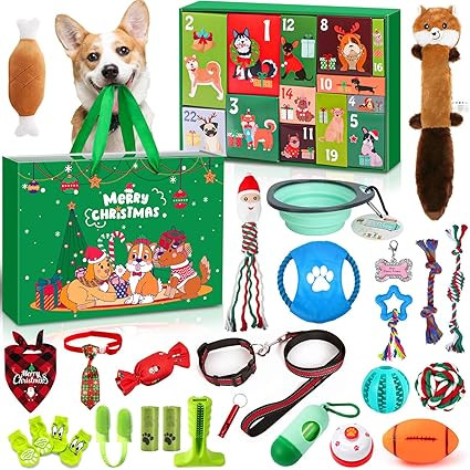 MOVINPE Dog Toys Advent Calendar 2025 for Dogs, 24 Days Interactive Dog Toys Accessories Christma... | Amazon (US)