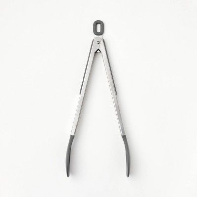 12" Stainless Steel Tong with Silicone Tip Dark Gray - Figmint™ | Target
