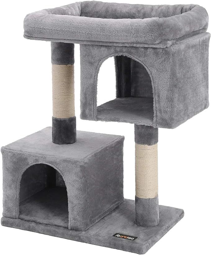 FEANDREA Cat Tree for Large Cats, Cat Tower 2 Cozy Plush Condos and Sisal Posts | Amazon (US)