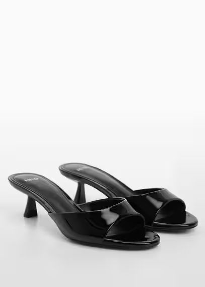 Patent leather effect heeled sandal -  Women | Mango USA | MANGO (US)