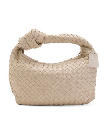 Leather Woven Knotted Shoulder Bag | TJ Maxx