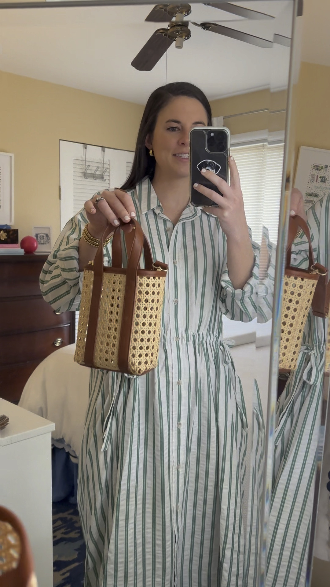 My Target came cross of at bag arrived and at $20 I’m impressed and can’t wait to use it this summer! It’s not tall or wide enough for my full size wallet but fits my phone and ID case and car keys easily with room for a lip product too. 

I’ve linked the cane tote bag, my dress, and target’s version of my shoes in this post too! Love a good target find! 

#LTKfindsunder50