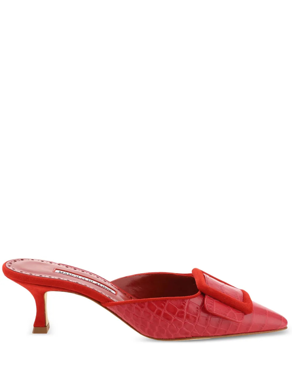 Manolo Blahnik 50mm Maysale Mules | Red | FARFETCH | Farfetch Global