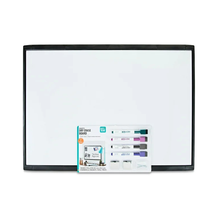 Pen+Gear Magnetic Dry Erase Board, Black, Height 17" x Width 23" x Depth 0.65" | Walmart (US)