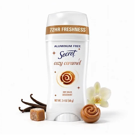 Secret Aluminum Free Holiday Deodorant for Women, Cozy Caramel, 2.4 oz | Walmart (US)