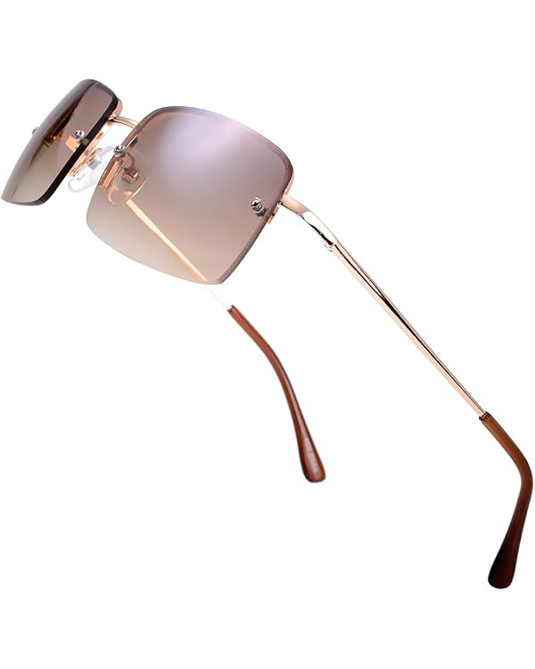 The Fresh Minimalist Small Rectangular Sunglasses Clear Eyewear Spring Hinge - Gift Box Package (... | Amazon (US)
