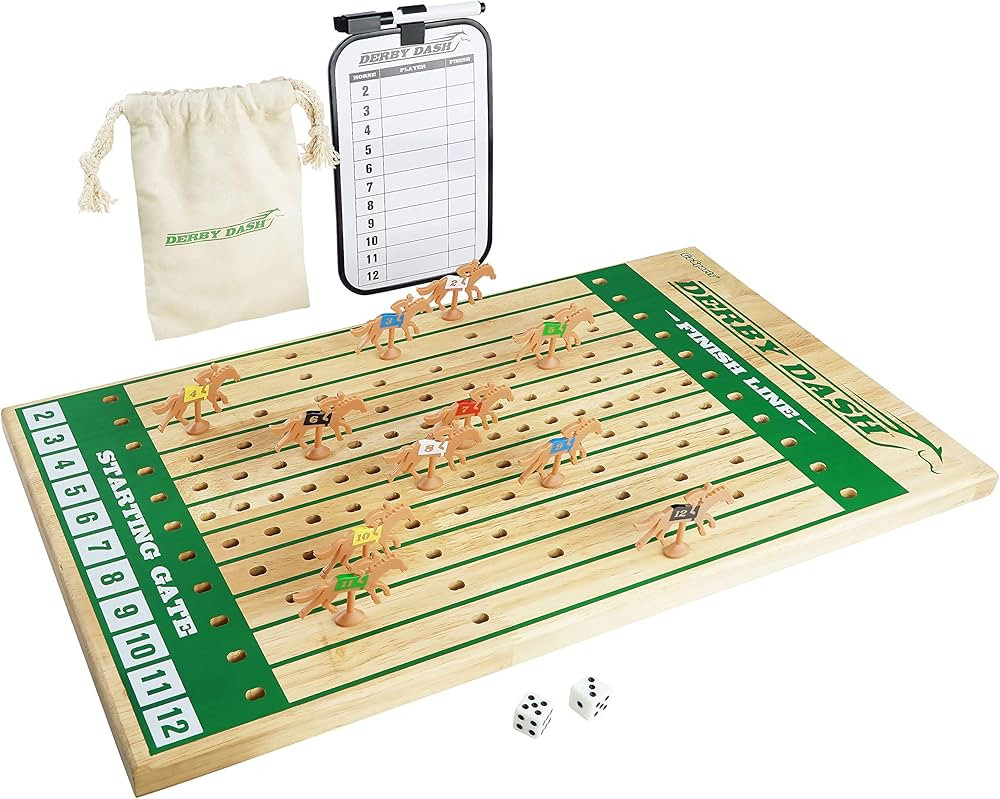 GoSports Derby Dash Horse Race Game Set - Tabletop Horse Racing with 2 Dice and Dry Erase Scorebo... | Amazon (US)
