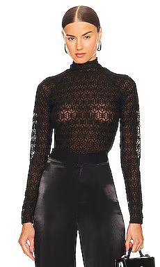 RTA Embroidered Mock Neck Top in Black from Revolve.com | Revolve Clothing (Global)
