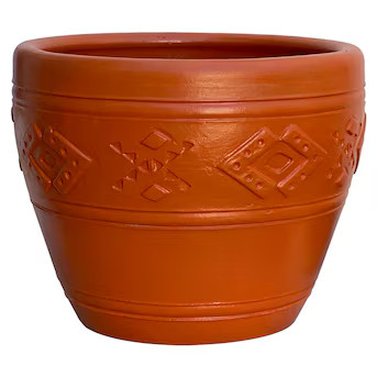 Style Selections 13.5-in W x 10.25-in H Terracotta Clay Indoor/Outdoor Planter | Lowe's