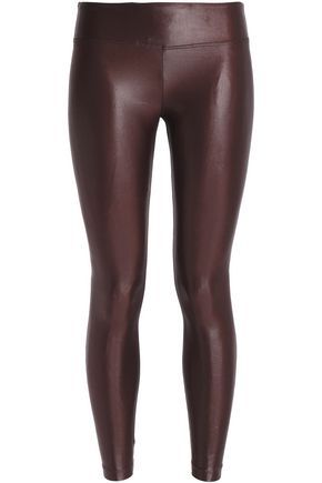 Koral Woman Lustrous Cropped Stretch Leggings Merlot Size XS | The Outnet US