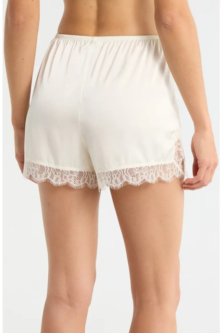 Scalloped Lace Trim Satin Tap Shorts (Women) | Nordstrom | Nordstrom