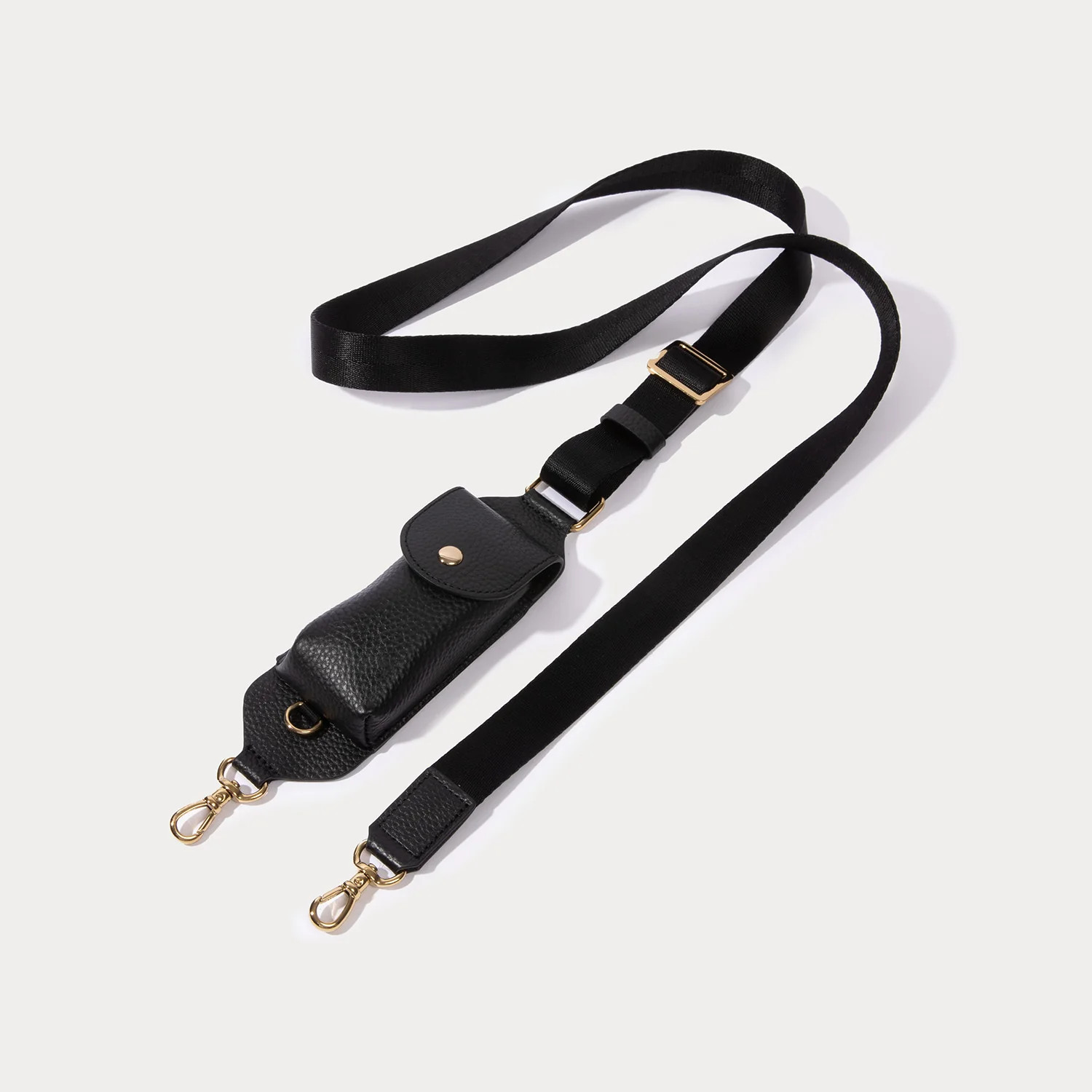 Lana Key Crossbody Strap - Black/Gold | Bandolier
