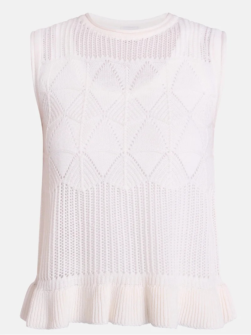 Scenario Women's Texture Peplum Tank Sweater, Lightweight, Sizes XS-XXXL | Walmart (US)