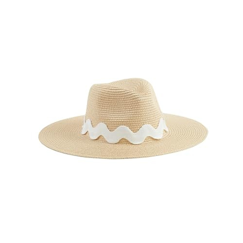 Mud Pie Women's RIC Rac Fedora-Natural; 4" X 14 1/2" Dia | Amazon (US)