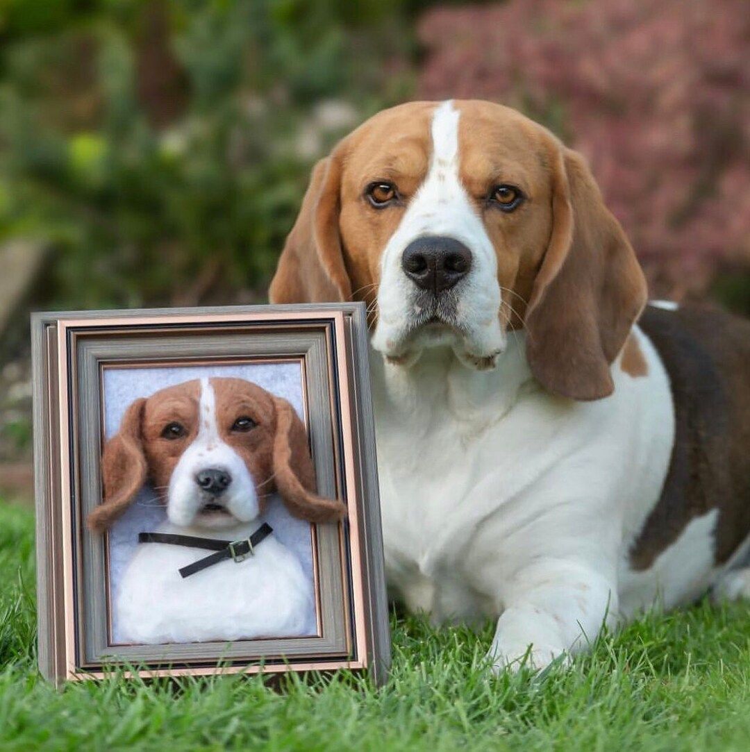 Realistic Needle Felting Dog Portrait; Custom Felting Dog Portrait; Felt Dog Portrait in Frame; D... | Etsy (US)