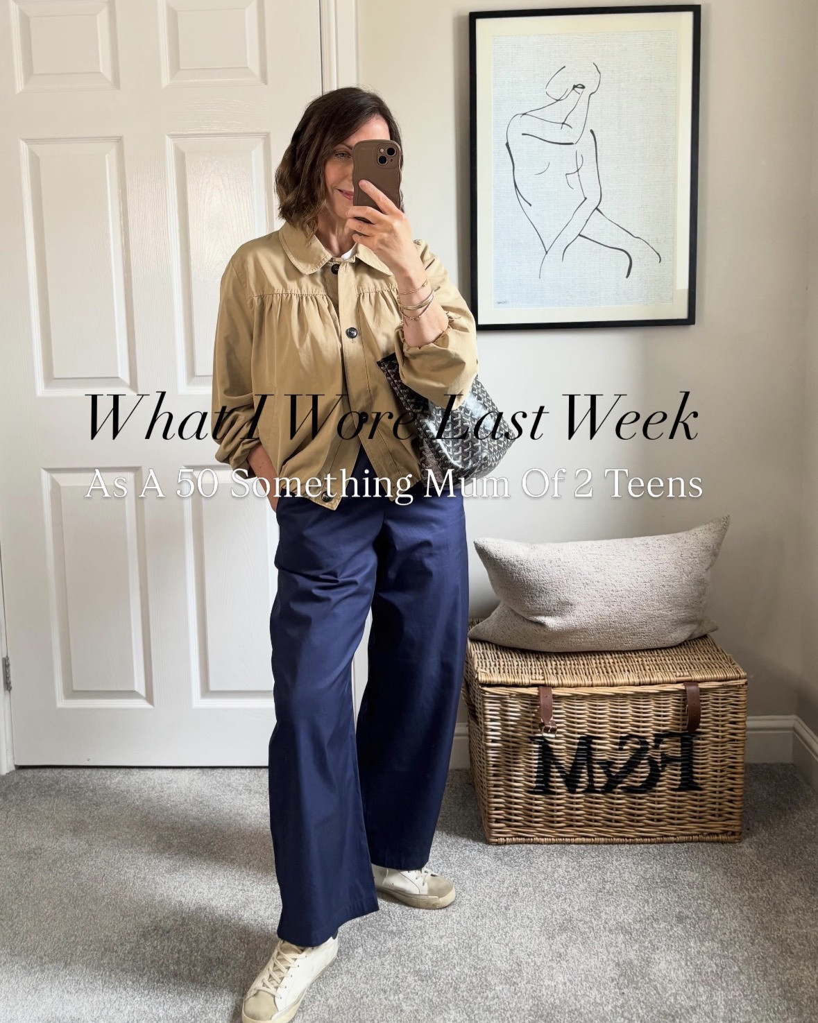 What I wore last week
FOR REF: 5ft 3 normally | size 12 top
Size 10/12 on my bottom half
Sizing
Varley sweatshirt M TTS 
Varley wide legs S (inseam 28) TTS
Cos T-Shirt - Medium TTS
Tuesday
NAVY blazer Jacket - 14 personally choose to size up  (12 also fitted)
River Island jeans (old) but wearing 10 short length 
Wednesday
Varley Sweatshirt - TTS MEDIUM LULULEMON top - size large
LULULEMON leggings - TTS 10 (us6)
Trainers run small size up 1 
Thursday
COS Tshirt - medium TTS
LEVIs ribcage - run small size 31 29 inch inseam
Jacket - medium TTS 
Saturday 
Zara jacket - large 
Barrel trousers - small TTS 
Sunday 
Denim jacket - medium TTS

#LTKspring #LTKover50style #LTKstyletip