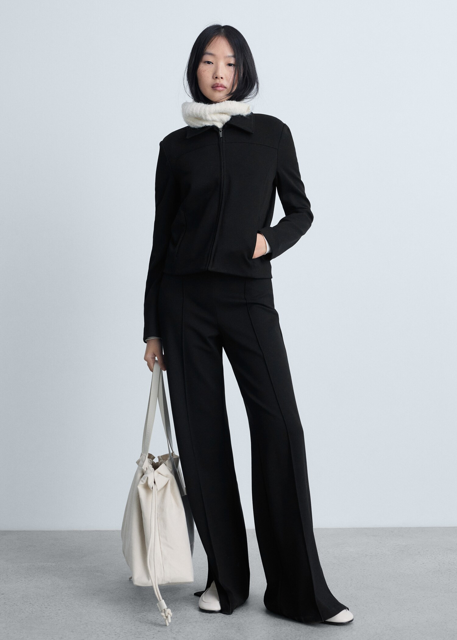 Wideleg-Hose mit Saumschlitzen - Damen | MANGO Deutschland | Mango EU