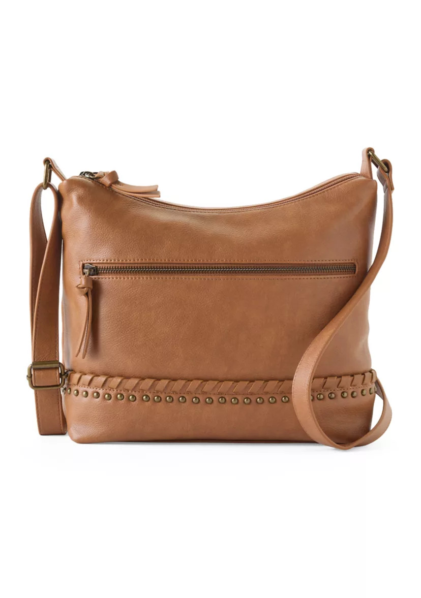 Whip Stitch Top Zip Shoulder Bag | Belk