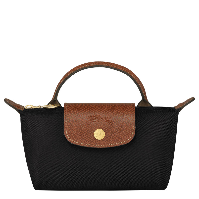 Le Pliage Original Pouch with handle Black - Recycled canvas | Longchamp US | Longchamp