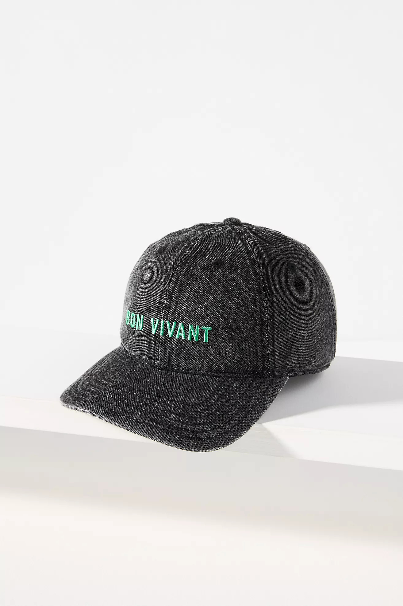 Clare V. Denim Embroidered Bon Vivant Baseball Cap | Anthropologie (US)