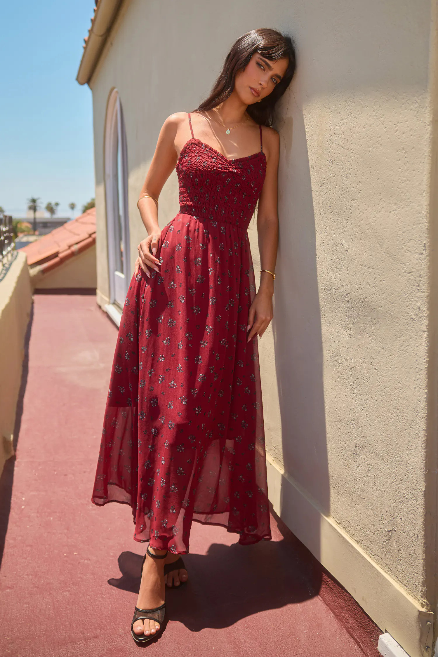 x Renee & Elisha Herbert Cabernet Maxi Dress | Cupshe US