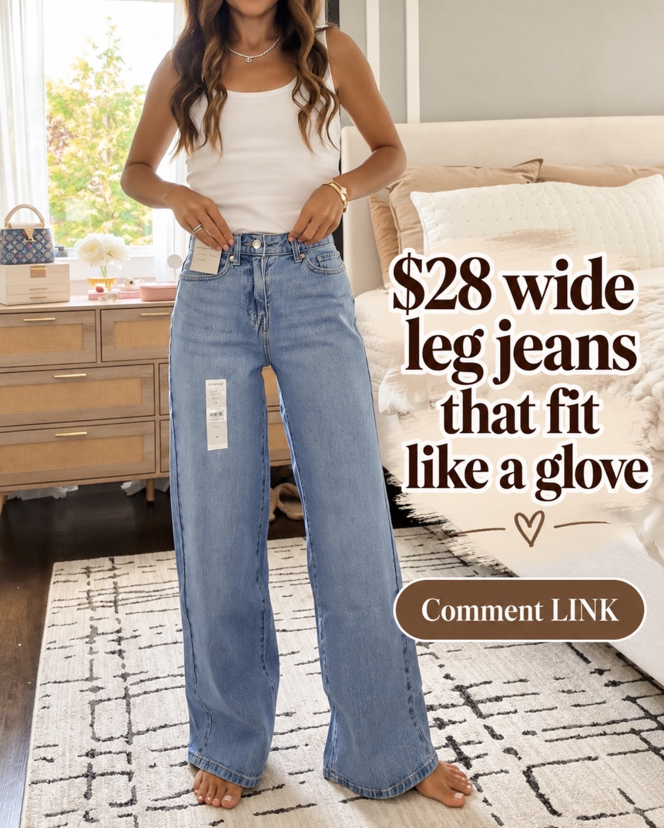 These $28 wide-leg jeans fit like a GLOVE! 😍 The wash, the high rise, the flattering fit…they look so much more expensive than they are.

Comment LINK and I’ll send them to you! 🔗⬇️

#LTKOver40 #LTKootd #LTKmomlife