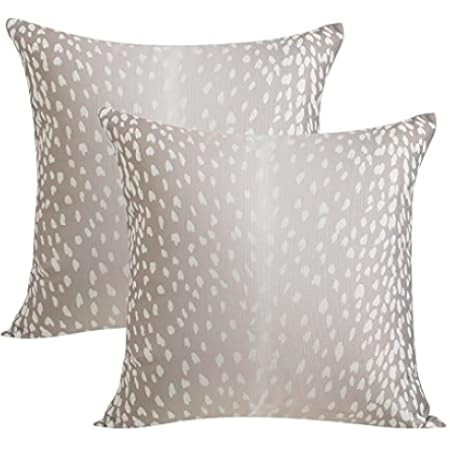 Set of 2 Antelope Pillow Covers, 20x20 Inch Soft Linen Faux Fawn Animal Print Modern Euro Throw Pill | Amazon (US)