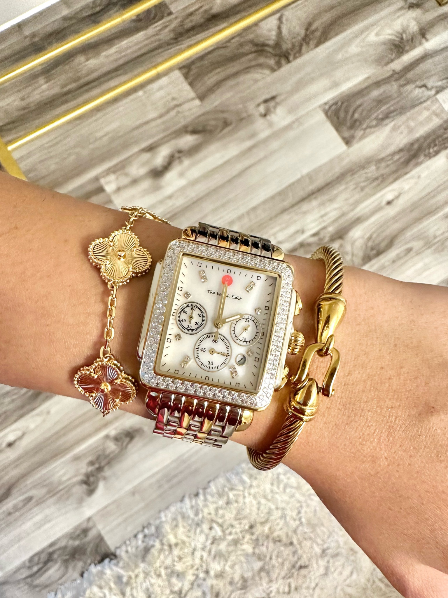 The most stunning watch & perfect gift! ✨ The quality of this watch is incredible! 

An almost identical dupe to the Michele Deco Two-Tone 18k Gold Diamond Watch! 

#LTKGiftGuide #LTKstyletip #LTKsalealert