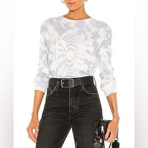 [re/done] hanes tie dye waffle knit cotton long sleeve top lilac white XS | Poshmark
