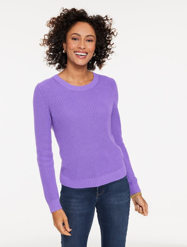 Shaker Stitch Crewneck Sweater | Talbots