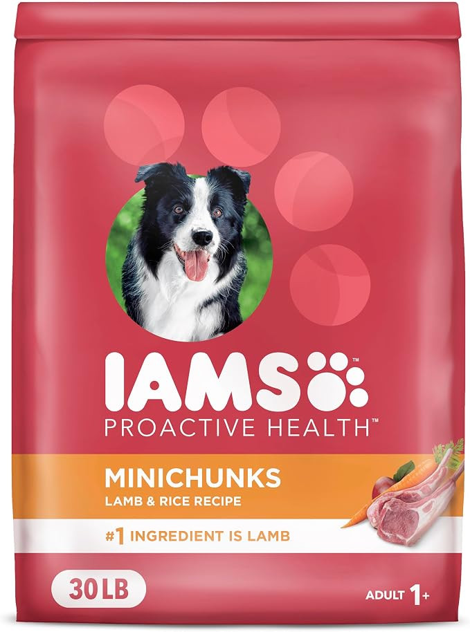 IAMS Proactive Health Minichunks Adult Dry Dog Food with Lamb & Rice, 30 lb. Bag | Amazon (US)