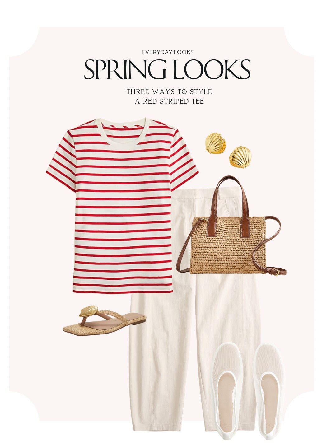 A spring outfit perfectly styled with stripes and neutrals 

#LTKStyleTip #LTKSeasonal