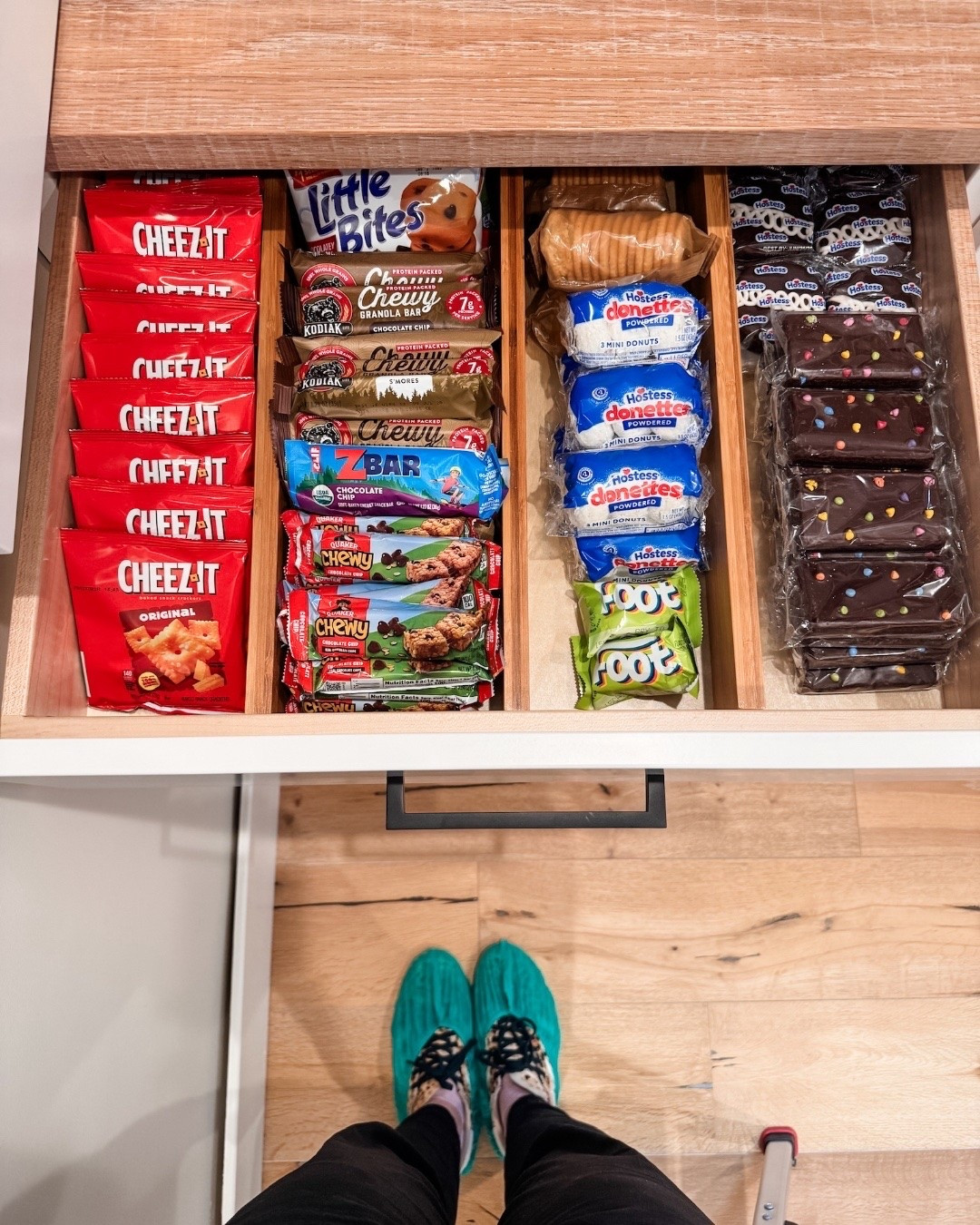 Pulse check…how is your snack drawer holding up this summer??

Seeing a lot of action, I’m sure.

To help little hands keep the mess at bay, we love inserting drawer dividers (in every drawer possible) to create boundaries. Because we all work best with boundaries, right?!