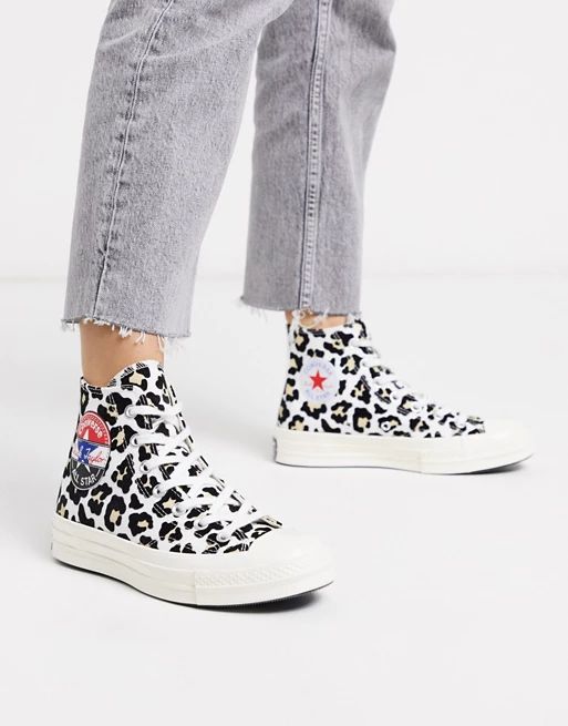 Converse Chuck '70 Hi Flocked Leopard Print Sneakers | ASOS US